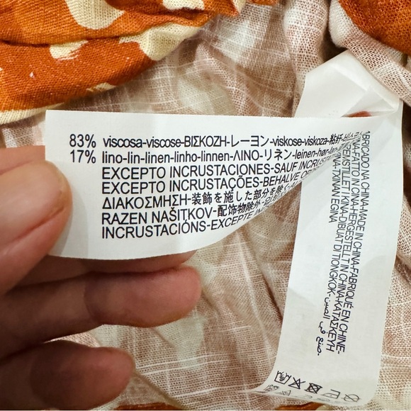 Zara printed cropped knot beaded cuff blouse NWT - Picture 12 of 12